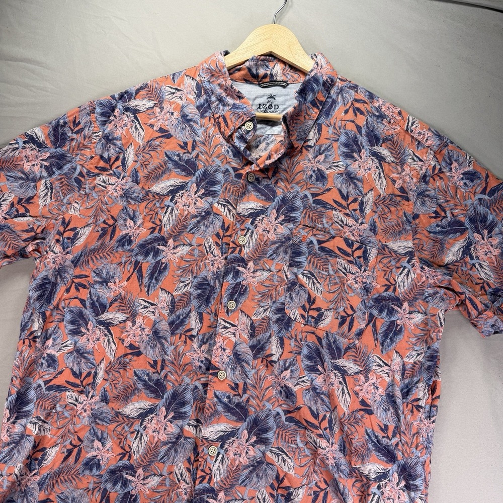 Izod Saltwater Shirt Mens XL Short Sleeve Button Up Floral Colorful Beach Travel